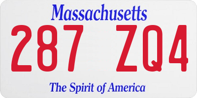 MA license plate 287ZQ4