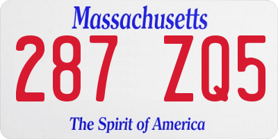 MA license plate 287ZQ5