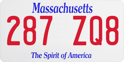 MA license plate 287ZQ8