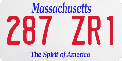 MA license plate 287ZR1
