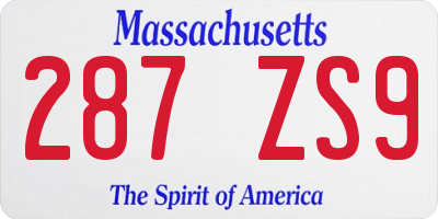 MA license plate 287ZS9
