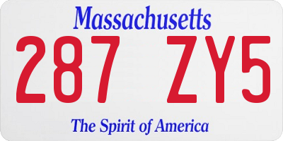 MA license plate 287ZY5