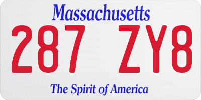 MA license plate 287ZY8