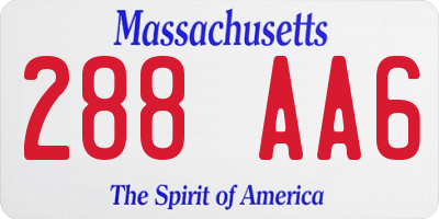 MA license plate 288AA6