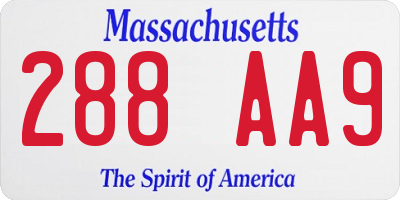 MA license plate 288AA9