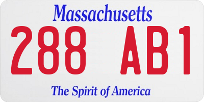 MA license plate 288AB1