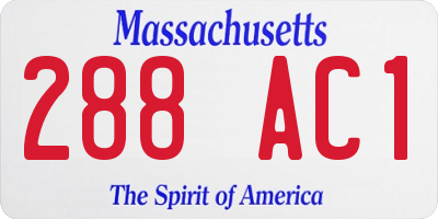 MA license plate 288AC1