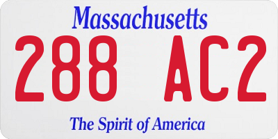 MA license plate 288AC2