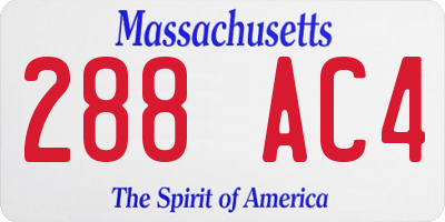 MA license plate 288AC4