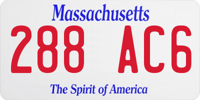 MA license plate 288AC6