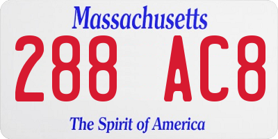 MA license plate 288AC8