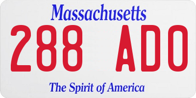 MA license plate 288AD0