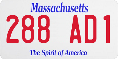 MA license plate 288AD1