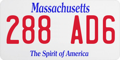 MA license plate 288AD6