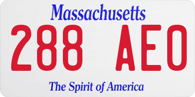 MA license plate 288AE0