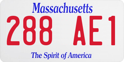 MA license plate 288AE1