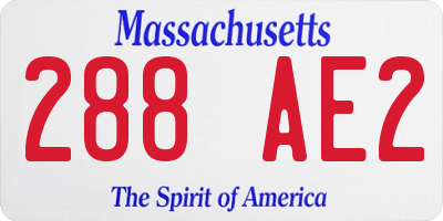 MA license plate 288AE2