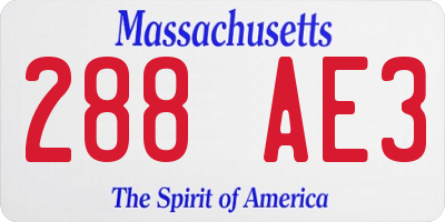 MA license plate 288AE3