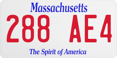 MA license plate 288AE4