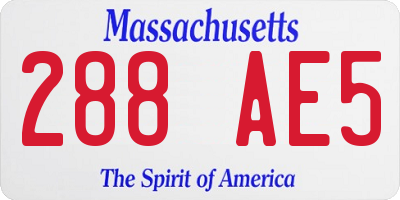 MA license plate 288AE5