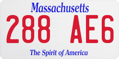 MA license plate 288AE6