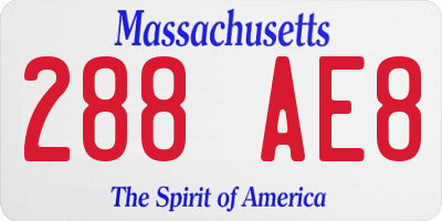 MA license plate 288AE8