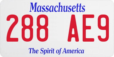 MA license plate 288AE9