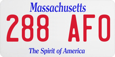 MA license plate 288AF0