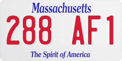 MA license plate 288AF1