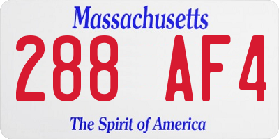 MA license plate 288AF4