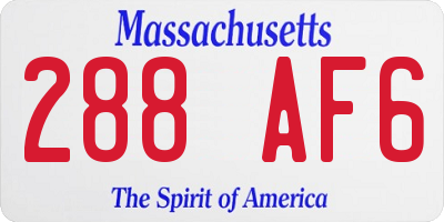 MA license plate 288AF6