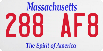 MA license plate 288AF8