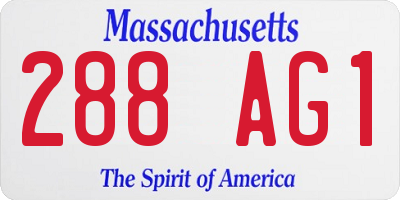 MA license plate 288AG1