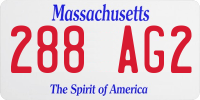 MA license plate 288AG2