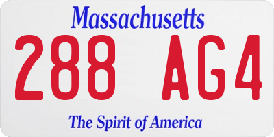 MA license plate 288AG4