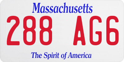 MA license plate 288AG6