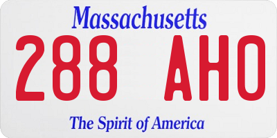 MA license plate 288AH0