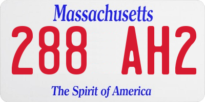 MA license plate 288AH2