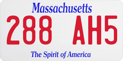 MA license plate 288AH5