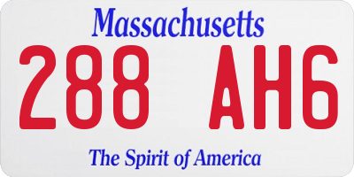 MA license plate 288AH6