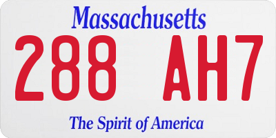 MA license plate 288AH7