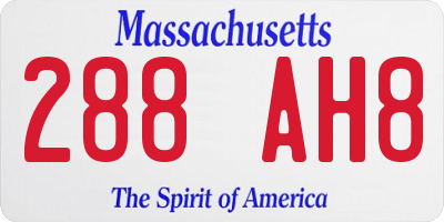 MA license plate 288AH8