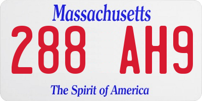 MA license plate 288AH9
