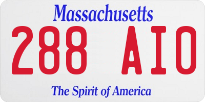 MA license plate 288AI0