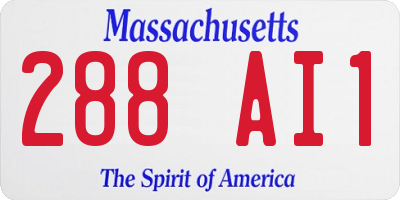 MA license plate 288AI1