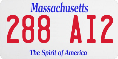 MA license plate 288AI2