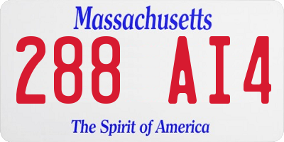 MA license plate 288AI4