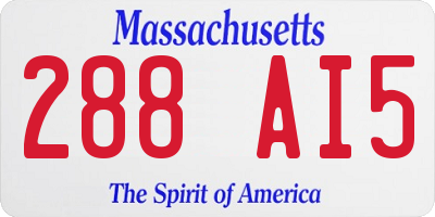 MA license plate 288AI5