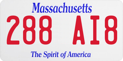 MA license plate 288AI8