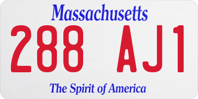 MA license plate 288AJ1